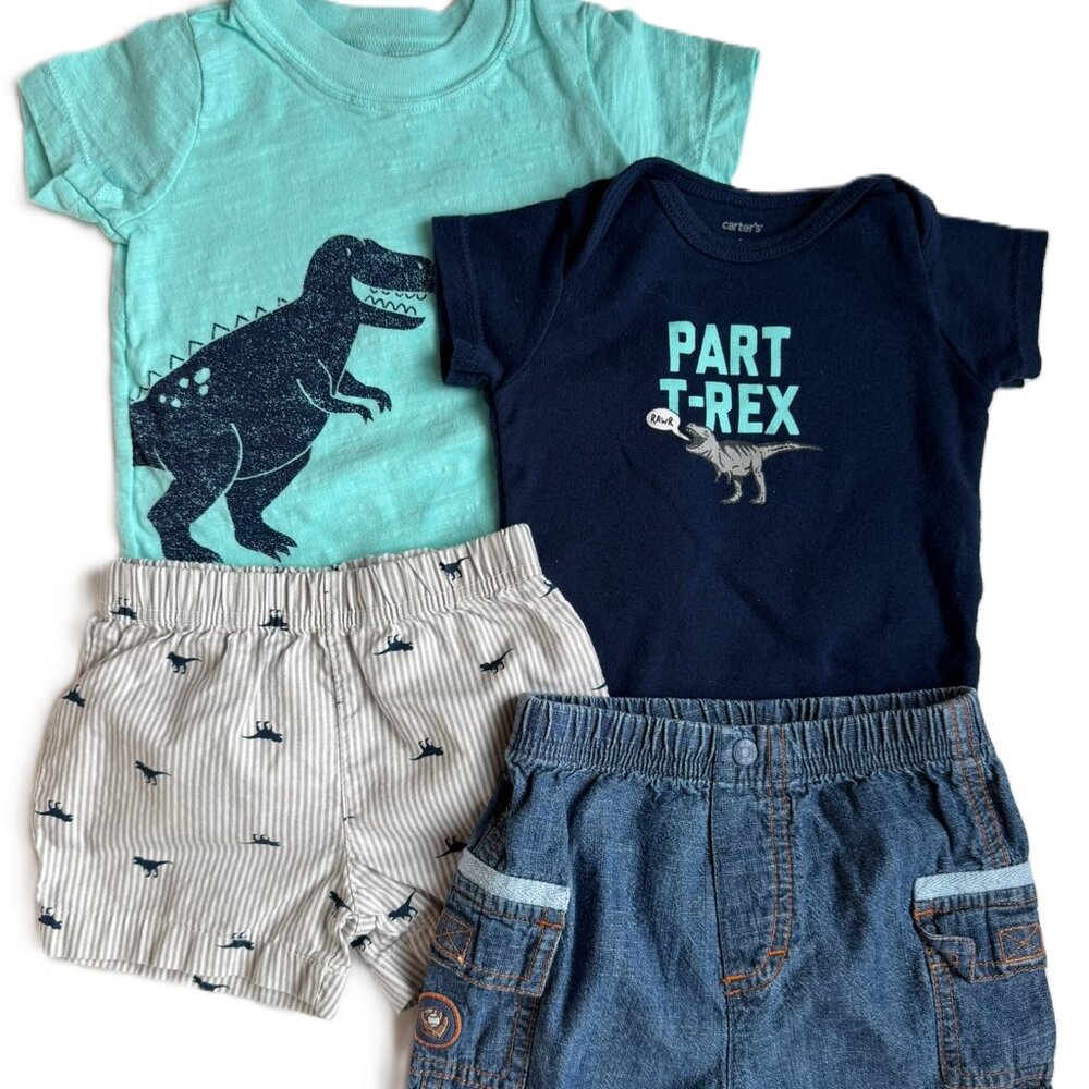 🦖3/$15 | 6M Boys 4 Item Spring Bundle Dinosaur